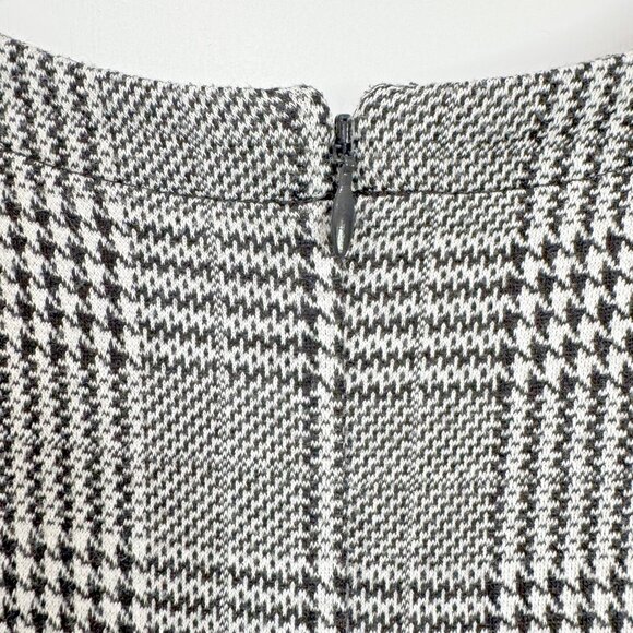 Gap Houndstooth Plaid Fit and Flare Peplum Dress Gray Black Plaid 2 EUC Trumpet - Picture 5 of 16